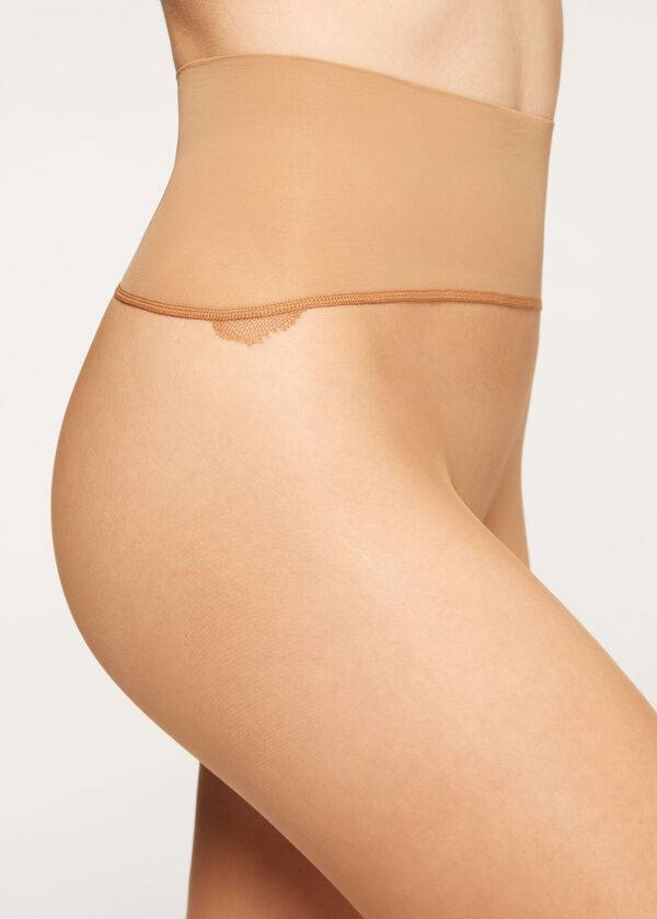 Calzedonia 20 Denier Seamless Totally Invisible Sheer Strumpbyxor Dam Bruna | SE3037QZ