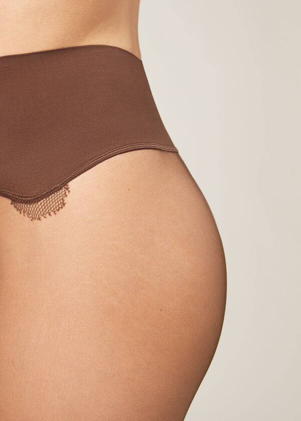 Calzedonia 20 Denier Seamless Totally Invisible Sheer Strumpbyxor Dam Kaffe | SE3041VD