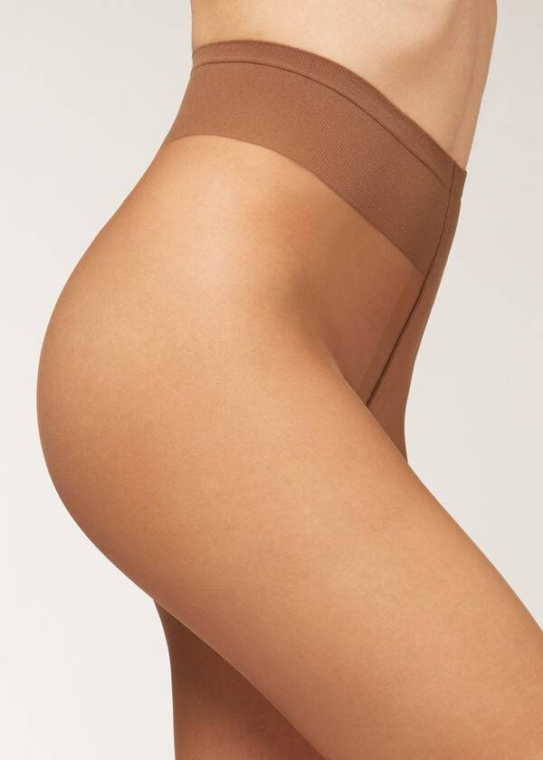 Calzedonia 20 Denier Sheer Matte Sheer Strumpbyxor Dam Khaki | SE3032YU