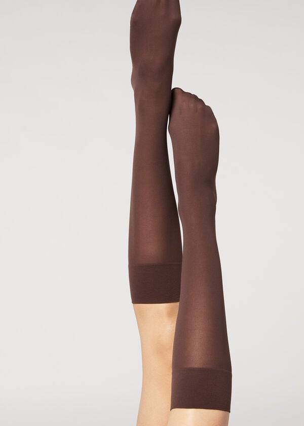 Calzedonia 30 Denier Semi Opaque Microfiber Knee-Highs Long Strumpor Dam Kaffe | SE1959SO