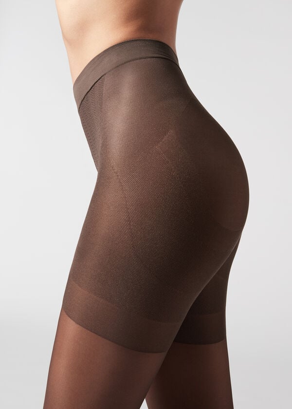 Calzedonia 30 Denier Total Shaper Sheer Strumpbyxor Dam Kaffe | SE3001AP