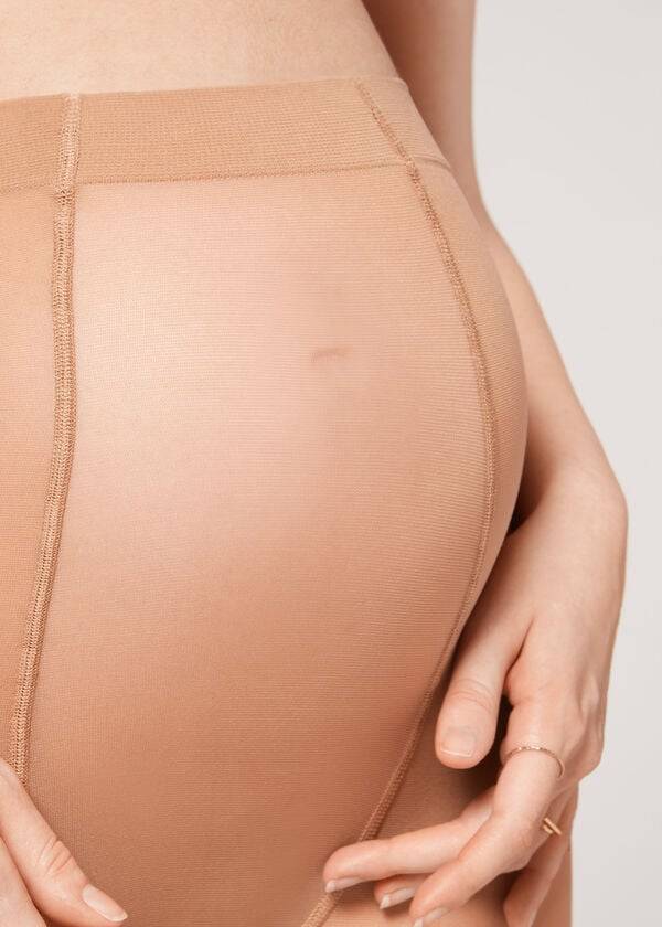 Calzedonia 30 Maternity Denier Sheer Strumpbyxor Dam Bruna | SE3190HK