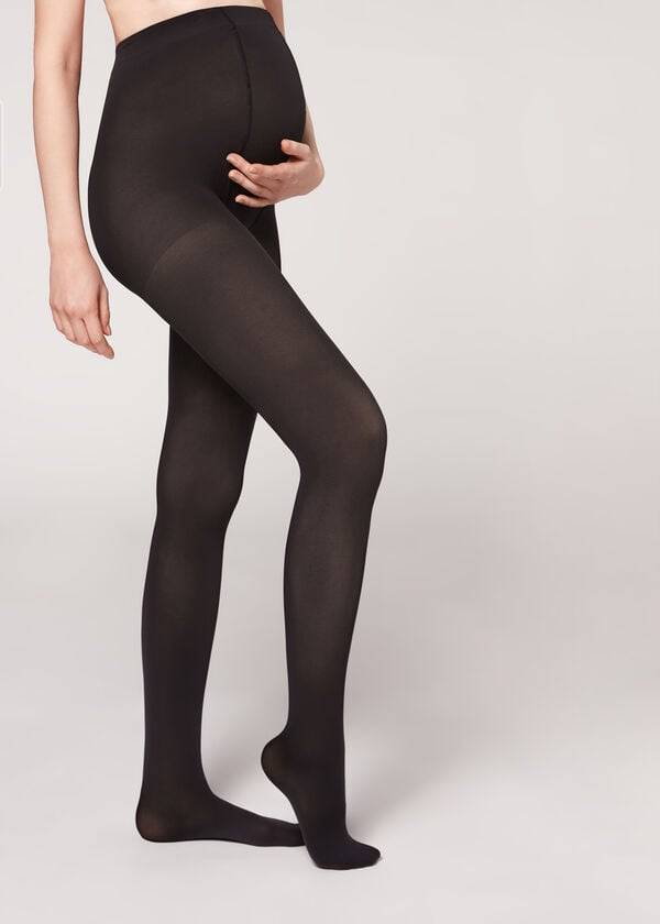 Calzedonia 60 Denier Maternity Opaque Strumpbyxor Dam Svarta | SE3147UT