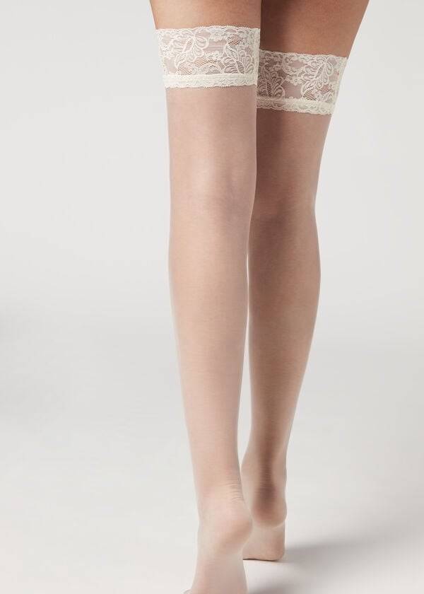 Calzedonia 8 Denier Ultra Sheer Thigh-Highs rosa Strumpor Dam Vita | SE2932OR