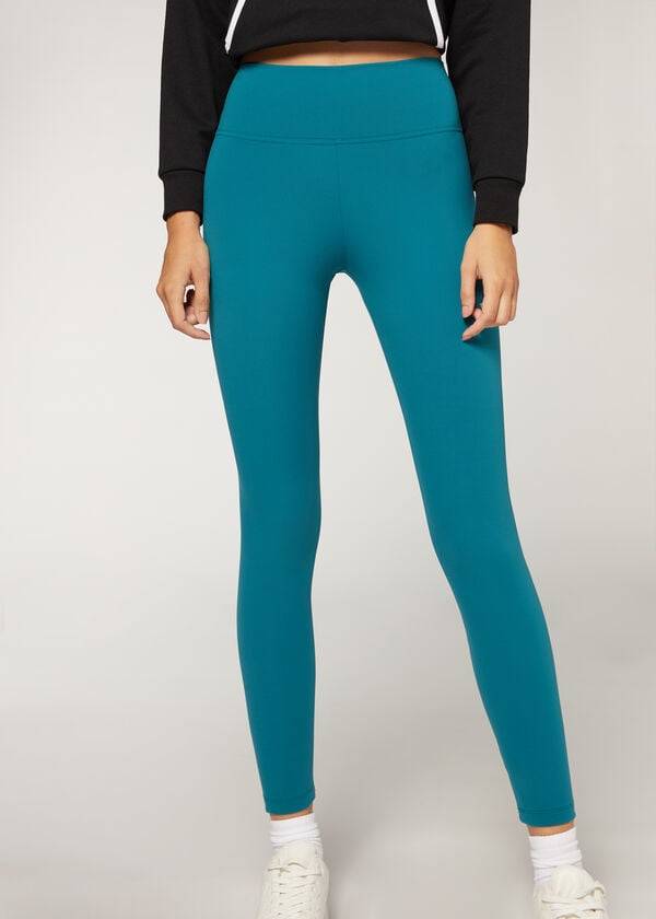 Calzedonia Active Leggings Dam Blå | SE1572GL