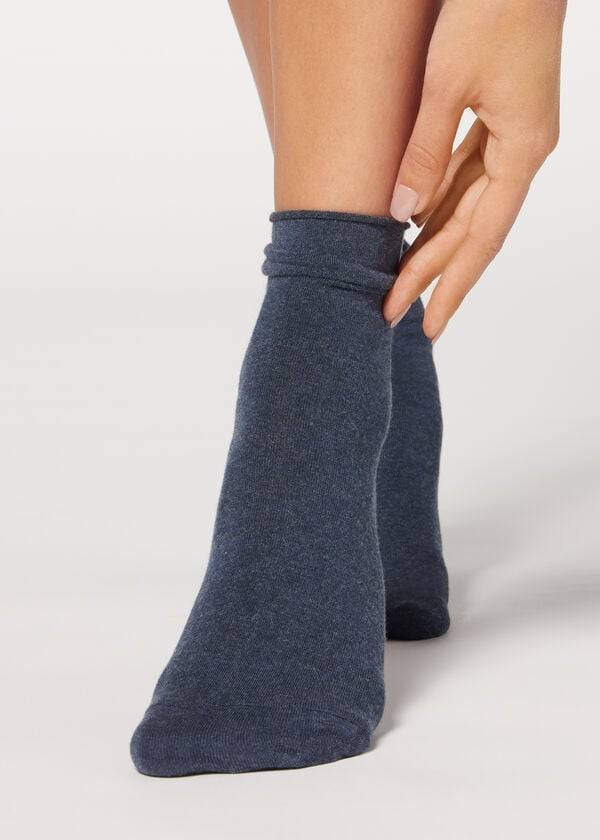 Calzedonia Ankle with Cashmere Korta Strumpor Dam Marinblå | SE1850UT