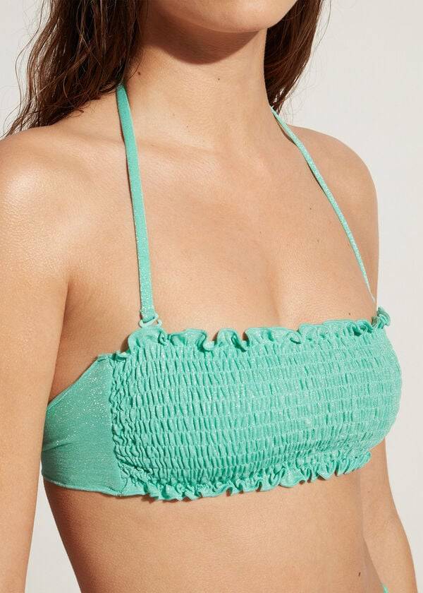 Calzedonia Bandeau Formentera Bikinitoppar Dam Gröna | SE2502YU