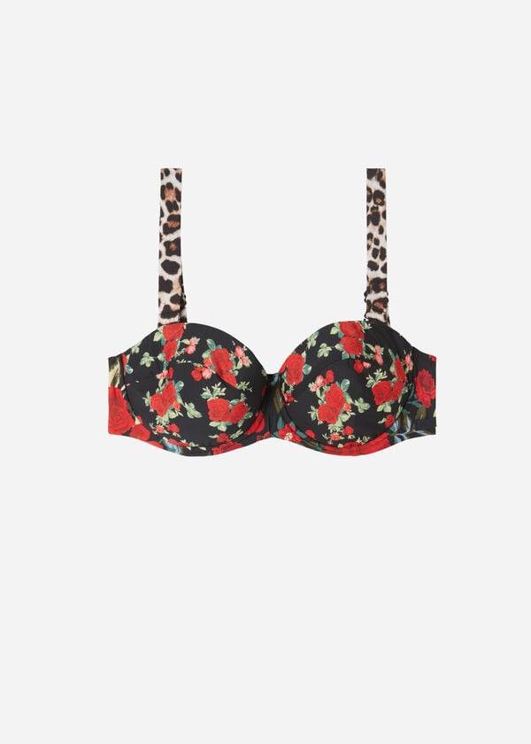 Calzedonia Bandeau Lightly Vadderad Nizza Bikinitoppar Dam Rosa Svarta | SE2497AP