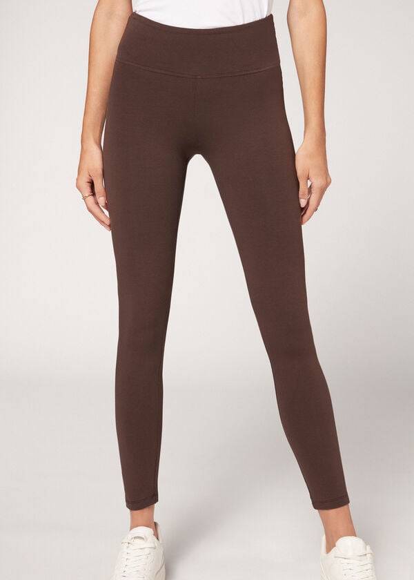 Calzedonia Bomull Leggings Dam Bruna | SE1551ZG