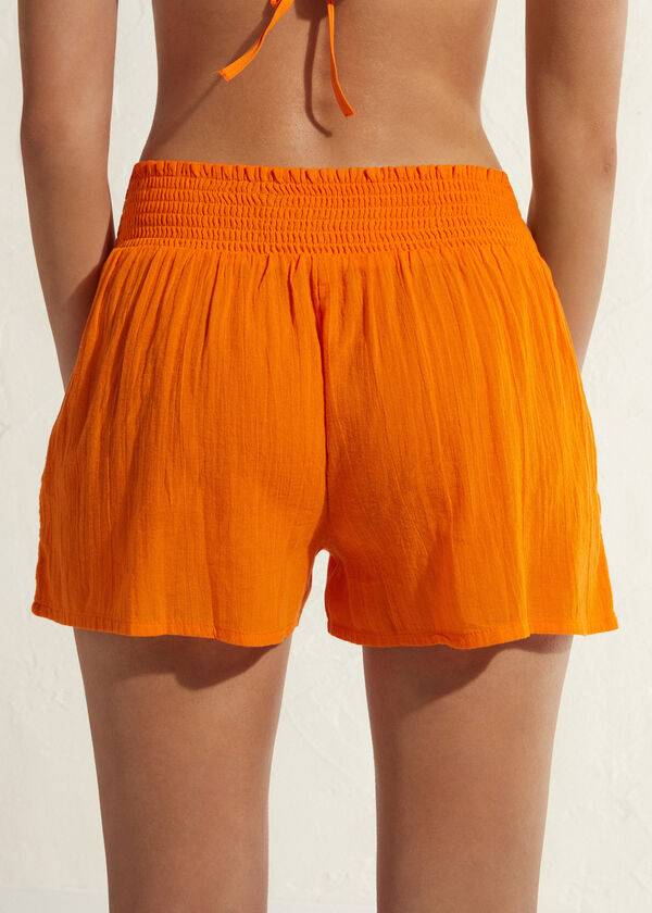 Calzedonia Bomull Shorts Cover Ups Dam Orange | SE2070LH