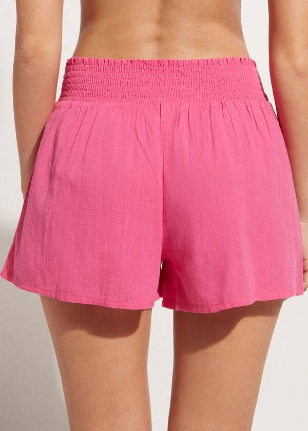 Calzedonia Bomull Shorts Cover Ups Dam Rosa | SE2068JJ