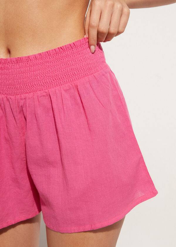 Calzedonia Bomull Shorts Cover Ups Dam Rosa | SE2068JJ