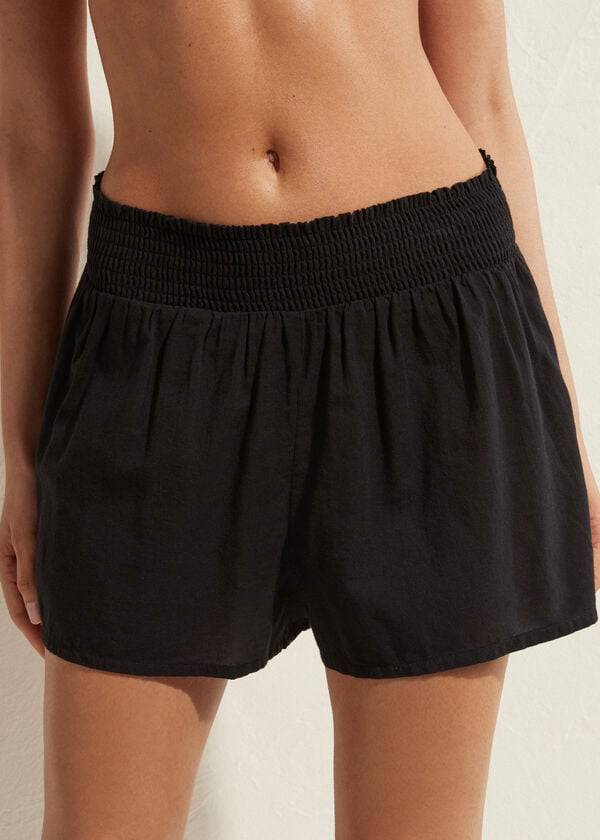 Calzedonia Bomull Shorts Cover Ups Dam Svarta | SE2066GL