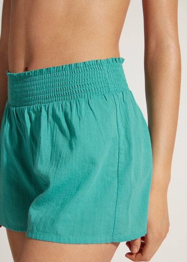 Calzedonia Bomull Shorts Cover Ups Dam Turkos | SE2072XF