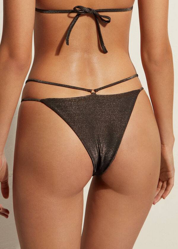 Calzedonia Brazilian Side String Hollywood Bikiniunderdel Dam Svarta | SE2871NB