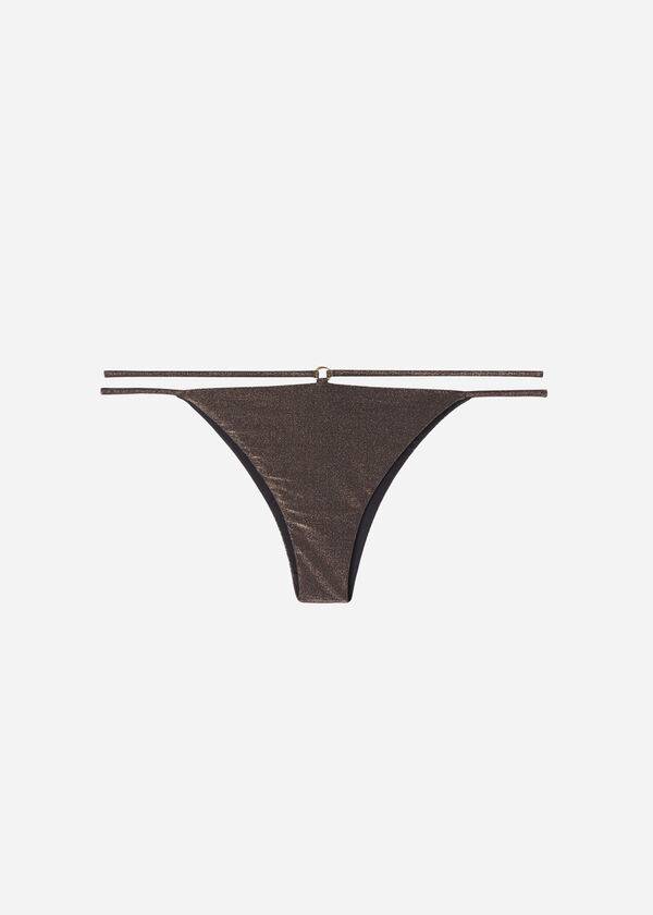 Calzedonia Brazilian Side String Hollywood Bikiniunderdel Dam Svarta | SE2871NB