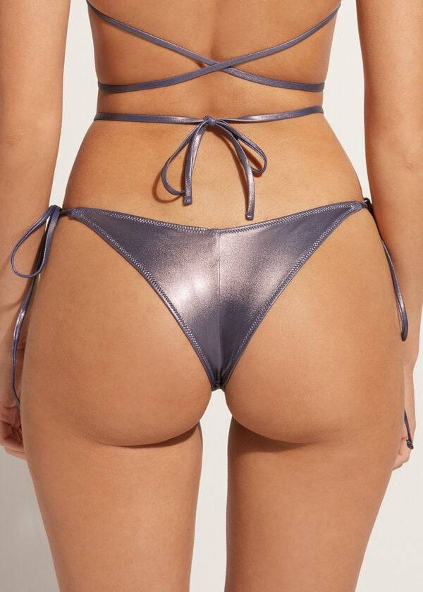 Calzedonia Brazilian Side Tie Daytona Bikiniunderdel Dam Blå | SE2868WY