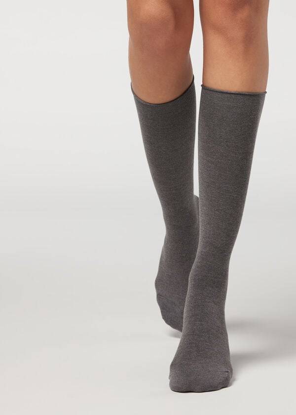 Calzedonia Cashmere Blend 3/4 Long Strumpor Dam Grå | SE1953YU