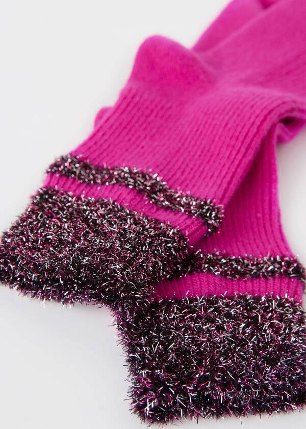 Calzedonia Cashmere Korta with Glitter Trim Strumpor Dam Rosa | SE1833HK