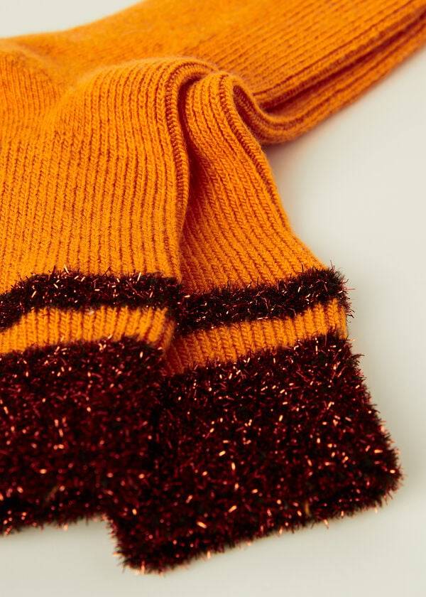 Calzedonia Cashmere Korta with Glitter Trim Strumpor Dam Orange | SE1835KI