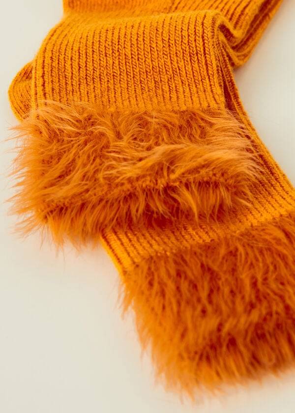 Calzedonia Cashmere Korta with Soft Trim Strumpor Dam Orange | SE1832GL