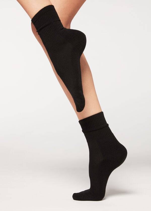 Calzedonia Cashmere Sport Korta Strumpor Dam Svarta | SE1830DN