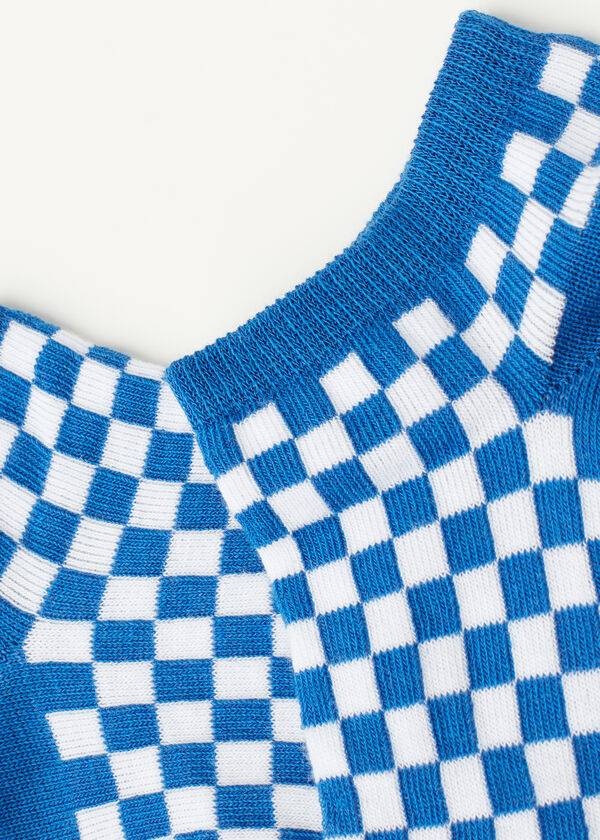 Calzedonia Checkered No-Show Strumpor Dam Blå | SE1923WY