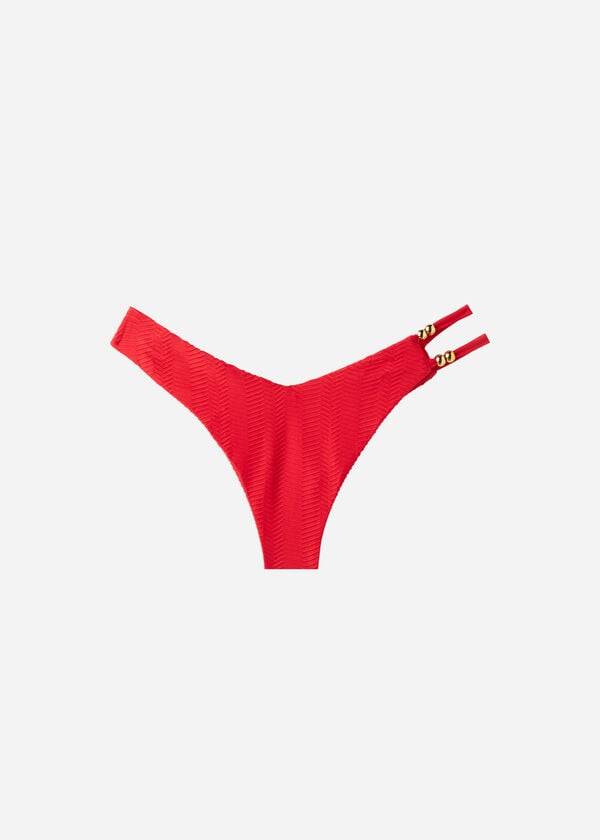 Calzedonia Chevron High-Cut Brazilian Casablanca Bikiniunderdel Dam Röda | SE2838FM