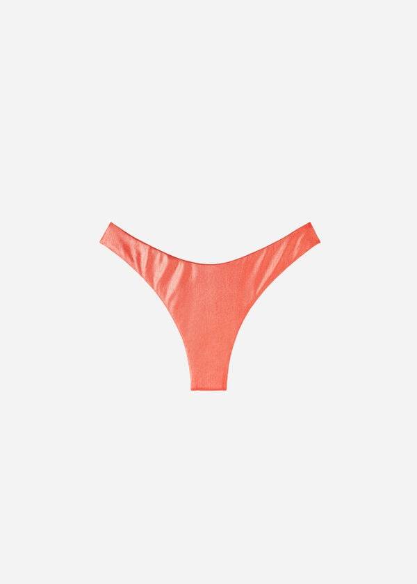 Calzedonia Coated-Effect High-Cut Brazilian Antigua Bikiniunderdel Dam Korall Orange | SE2827BC