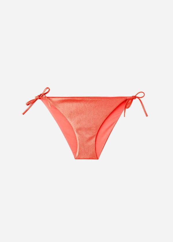 Calzedonia Coated-Effect String Antigua Bikiniunderdel Dam Korall Orange | SE2825MA