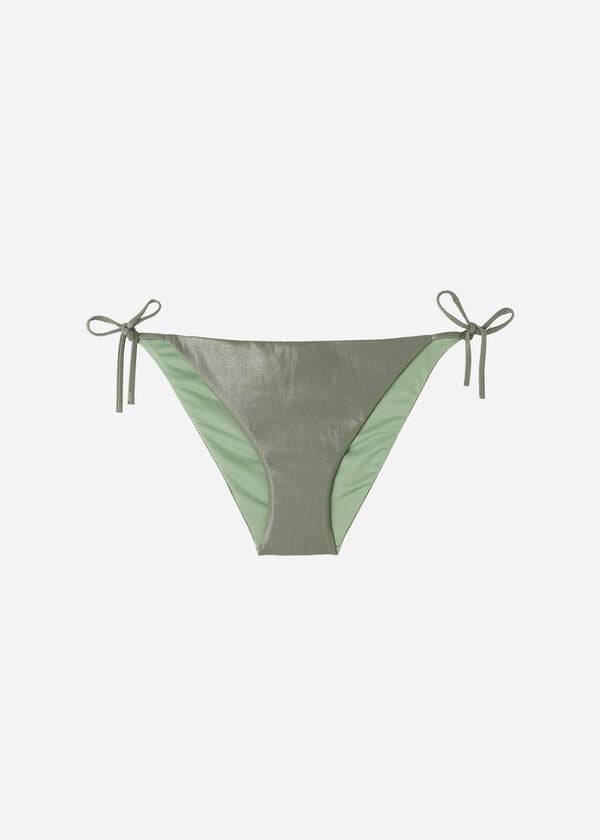 Calzedonia Coated-Effect String Antigua Bikiniunderdel Dam Gröna | SE2826NB