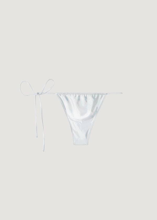 Calzedonia Coated-Effect String String Daytona Bikiniunderdel Dam Silver | SE2824QZ