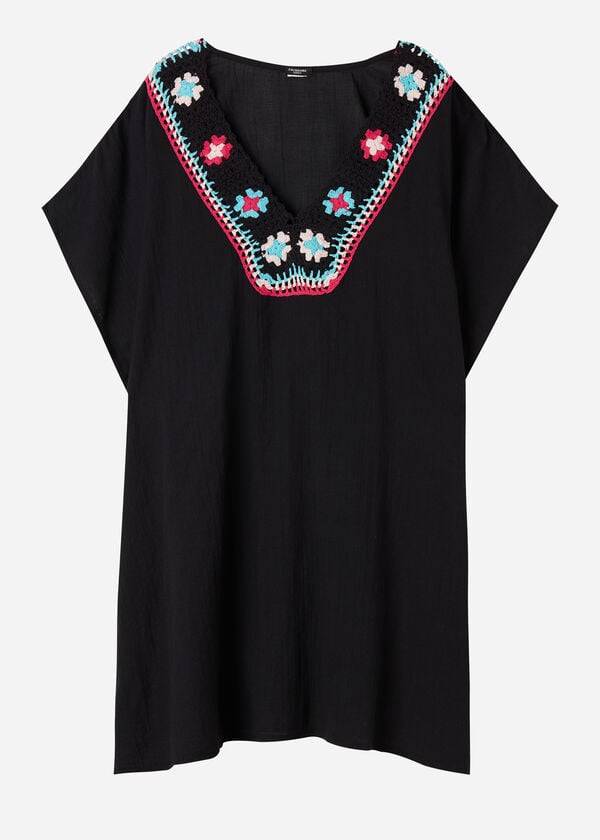 Calzedonia Crochet Neckline Kaftan Cover Ups Dam Svarta | SE2117FM