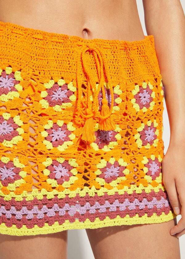 Calzedonia Crochet Skirt Cover Ups Dam Orange | SE2061PQ