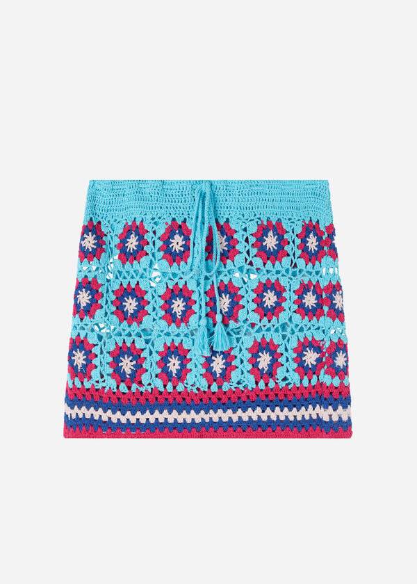 Calzedonia Crochet Skirt Cover Ups Dam Turkos Blå | SE2062AP