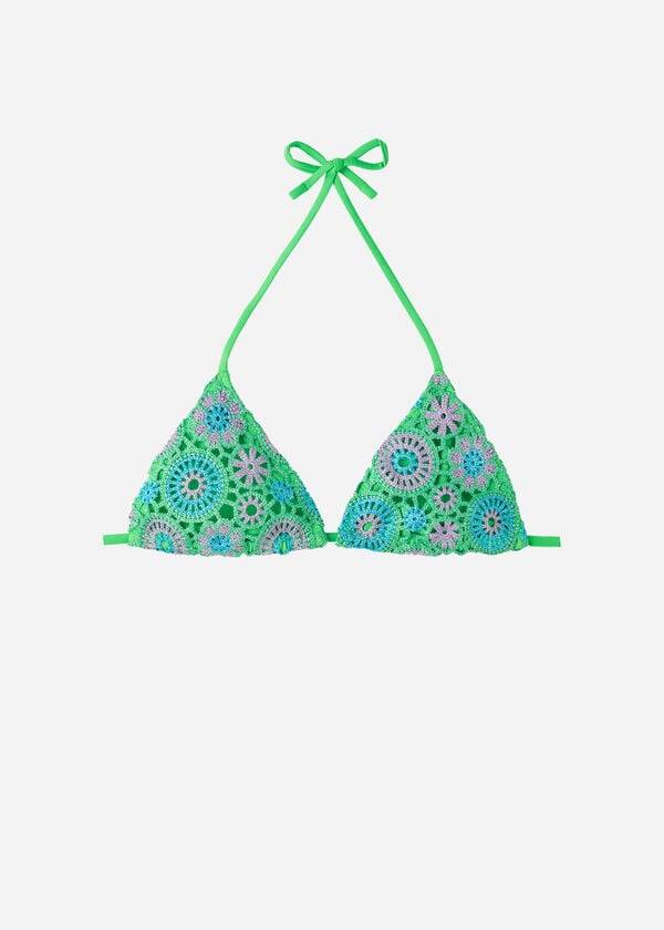 Calzedonia Crochet Triangle String Capri Bikinitoppar Dam Gröna | SE2486CE