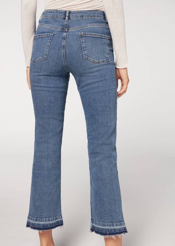 Calzedonia Cropped Flare Jeans Dam Blå | SE1628LH