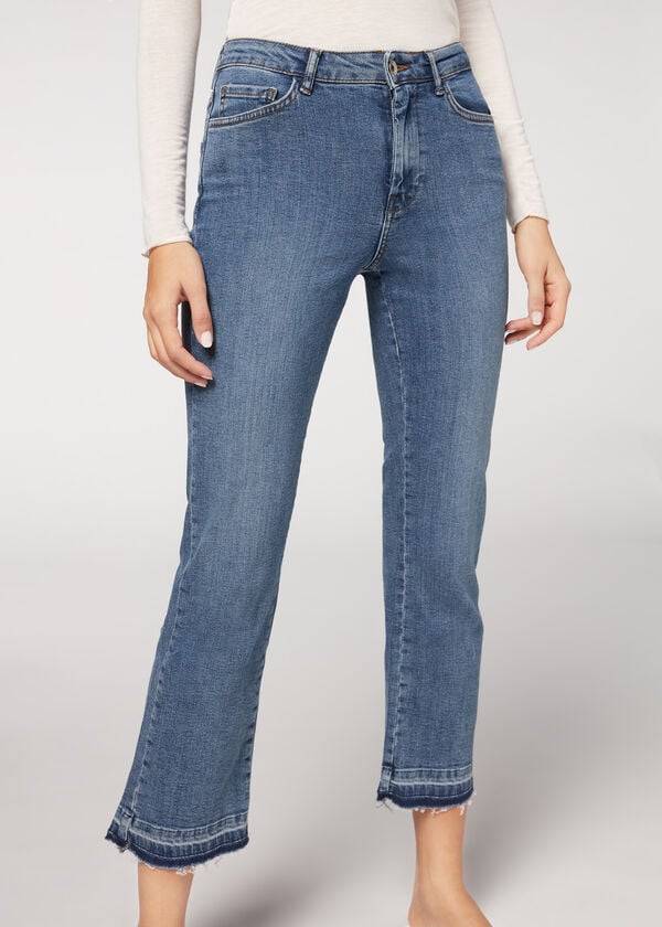 Calzedonia Cropped Flare Jeans Dam Blå | SE1628LH