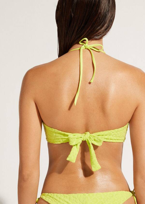 Calzedonia Drawstring Bandeau Bangkok Bikinitoppar Dam Gröna | SE2483NB