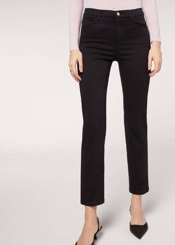 Calzedonia Eco Bekvämlighet Jeans Dam Svarta | SE1624GL