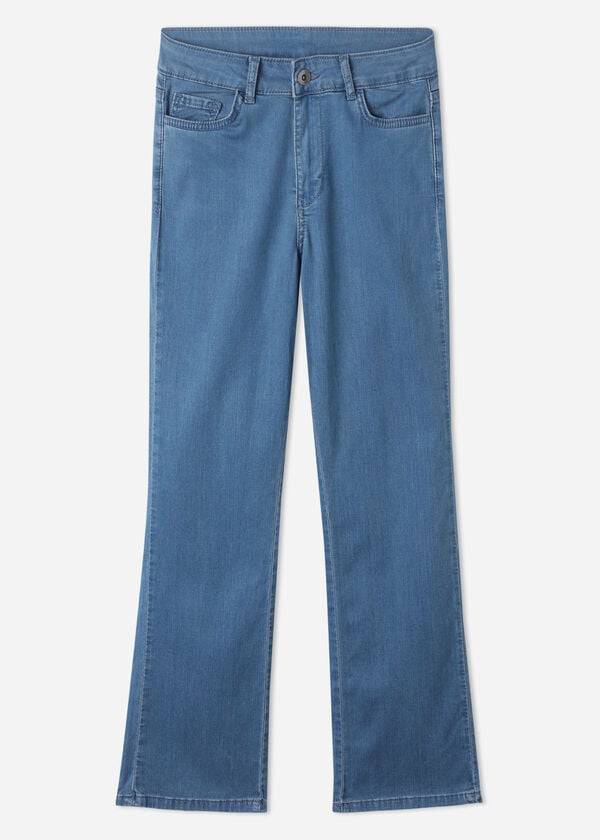 Calzedonia Eco Light Flared Cropped Denim Jeans Dam Blå | SE1621SO