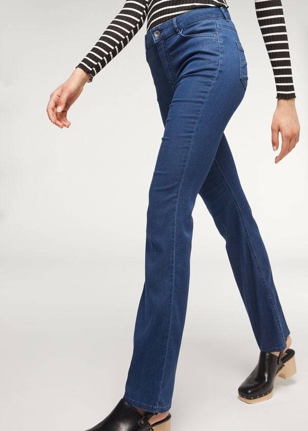 Calzedonia Eco Light Flared Denim Jeans Dam Marinblå | SE1614TV