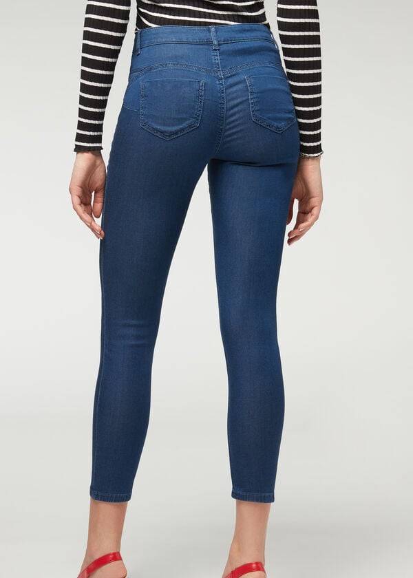 Calzedonia Eco Light Push Up Denim Jeans Dam Marinblå | SE1609MA