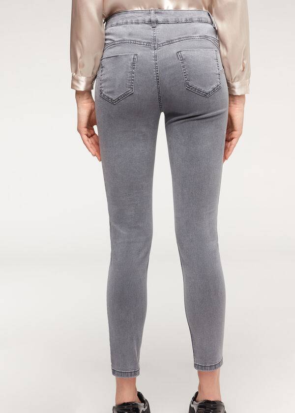 Calzedonia Eco Light Push Up Denim Jeans Dam Silver | SE1613RW