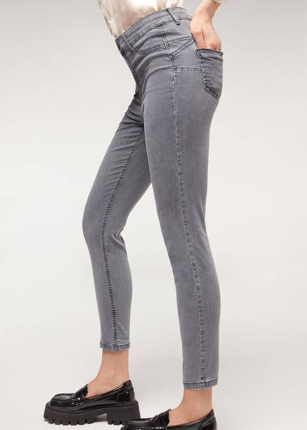 Calzedonia Eco Light Push Up Denim Jeans Dam Silver | SE1613RW