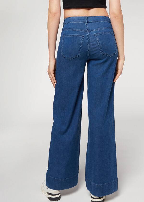 Calzedonia Eco Palazzo Jeans Dam Marinblå | SE1604XF