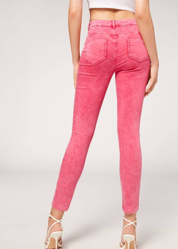 Calzedonia Faded Mager Push-Up Jeans Dam Rosa | SE1602LH