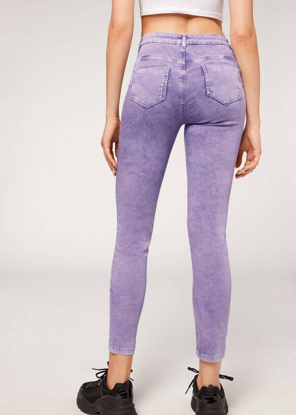 Calzedonia Faded Mager Push-Up Jeans Dam Lila | SE1603ZG