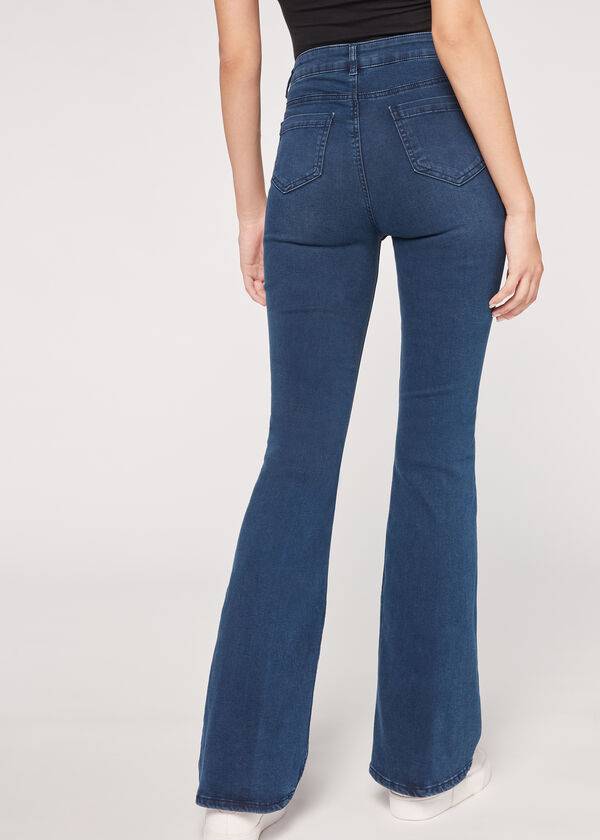 Calzedonia Flared Jeans Dam Blå | SE1598GL