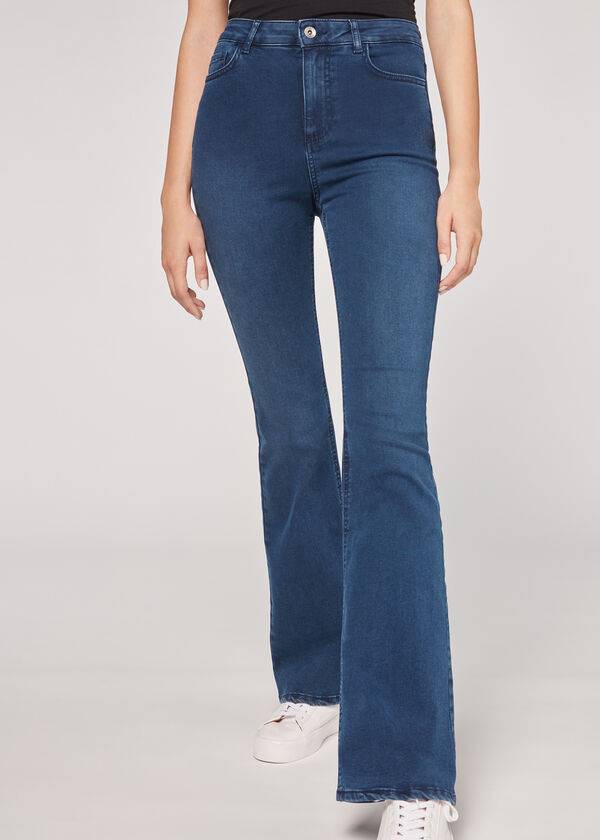 Calzedonia Flared Jeans Dam Blå | SE1598GL